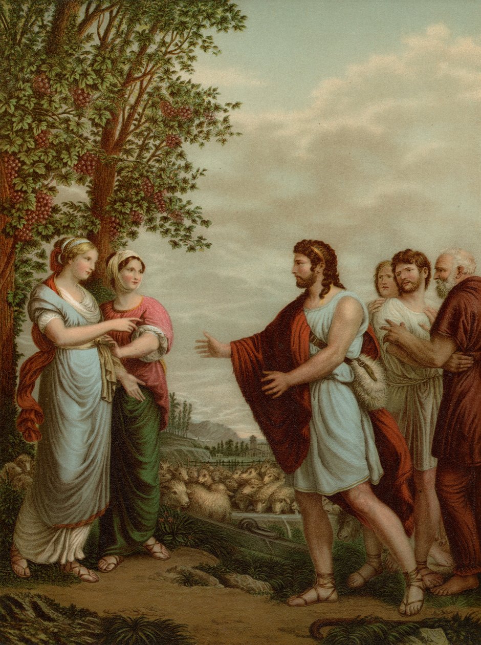 Jakob med Lea og Rakel af after Andrea Appiani the Elder