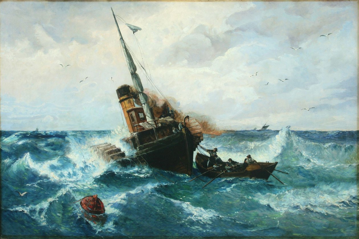Paddeldamper i stormfulde hav af Andreas Achenbach