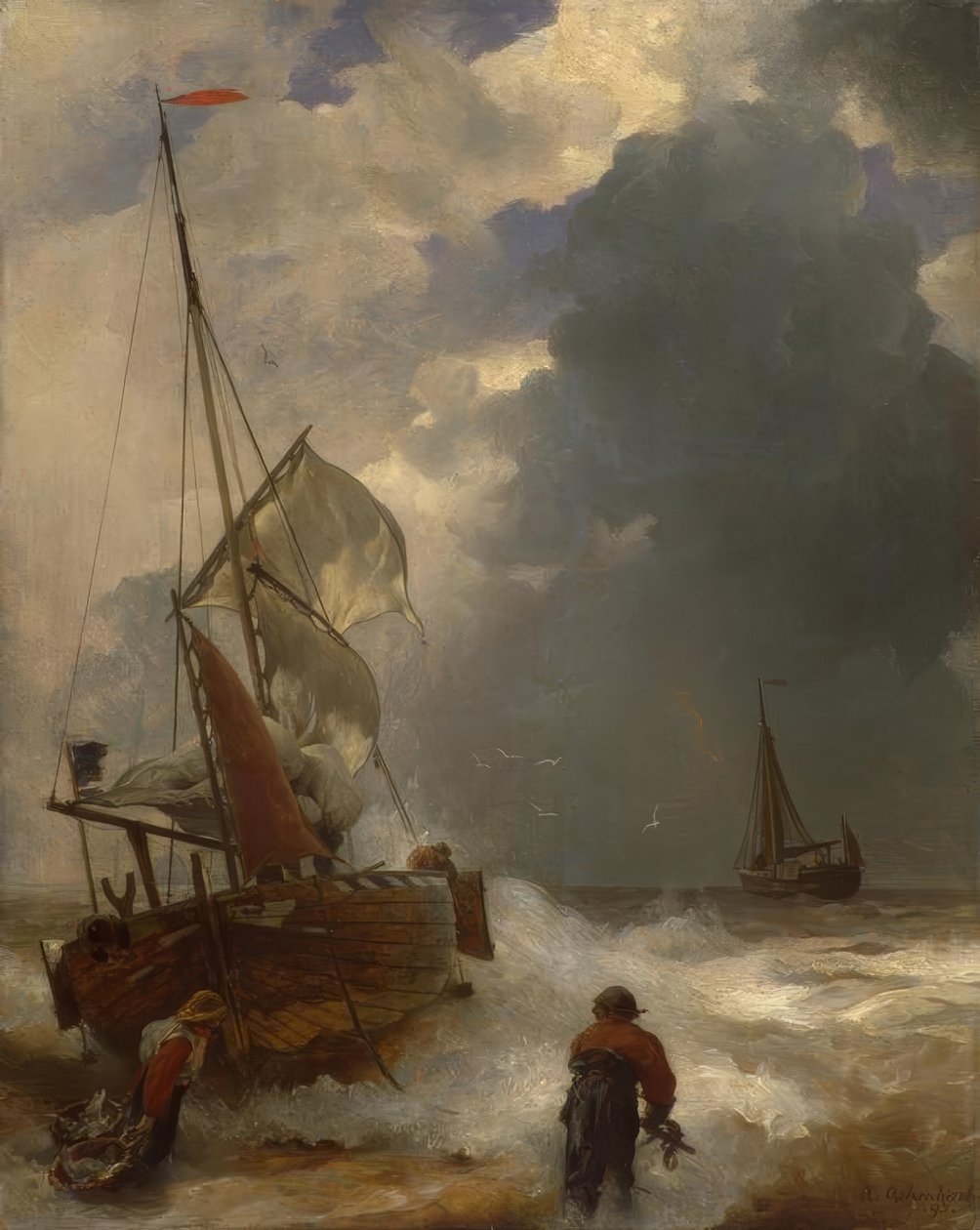 A. Achenbach, landgang af fiskerne af Andreas Achenbach