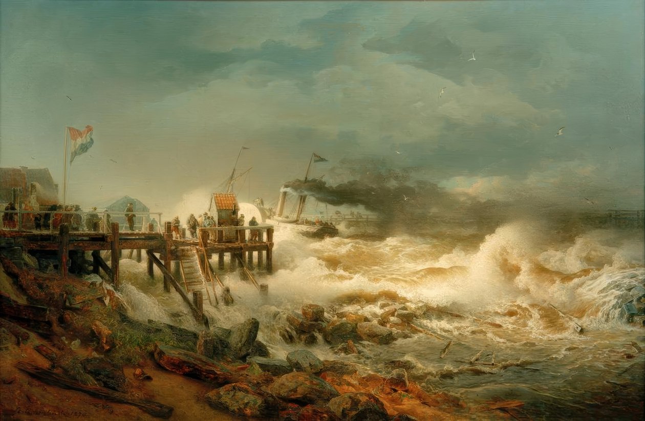 Afgang af en damper af Andreas Achenbach
