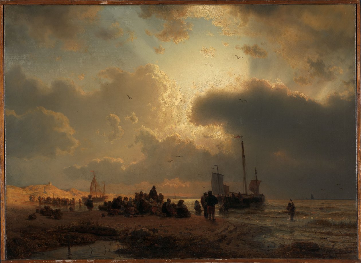 Strand ved Scheveningen af Andreas Achenbach