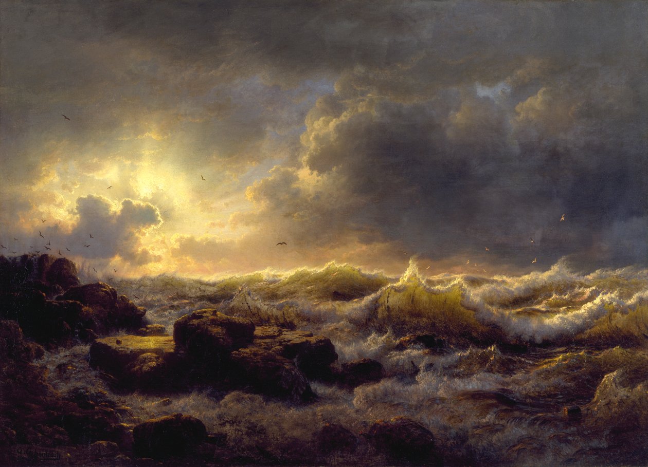 Opklaring - Siciliens kyst af Andreas Achenbach