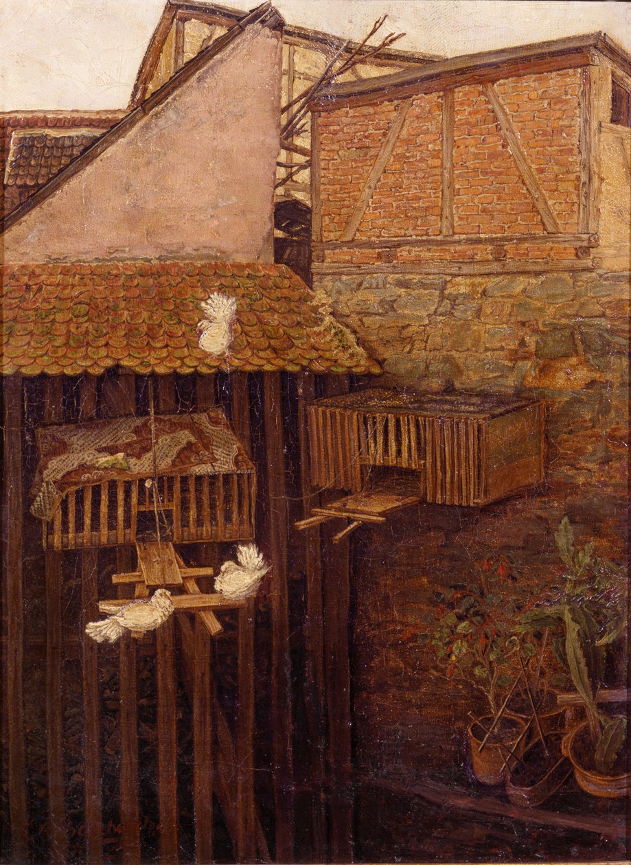 Hjørne i en gård af Andreas Achenbach