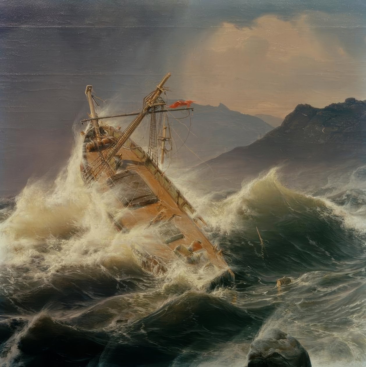 En havstorm på den norske kyst af Andreas Achenbach