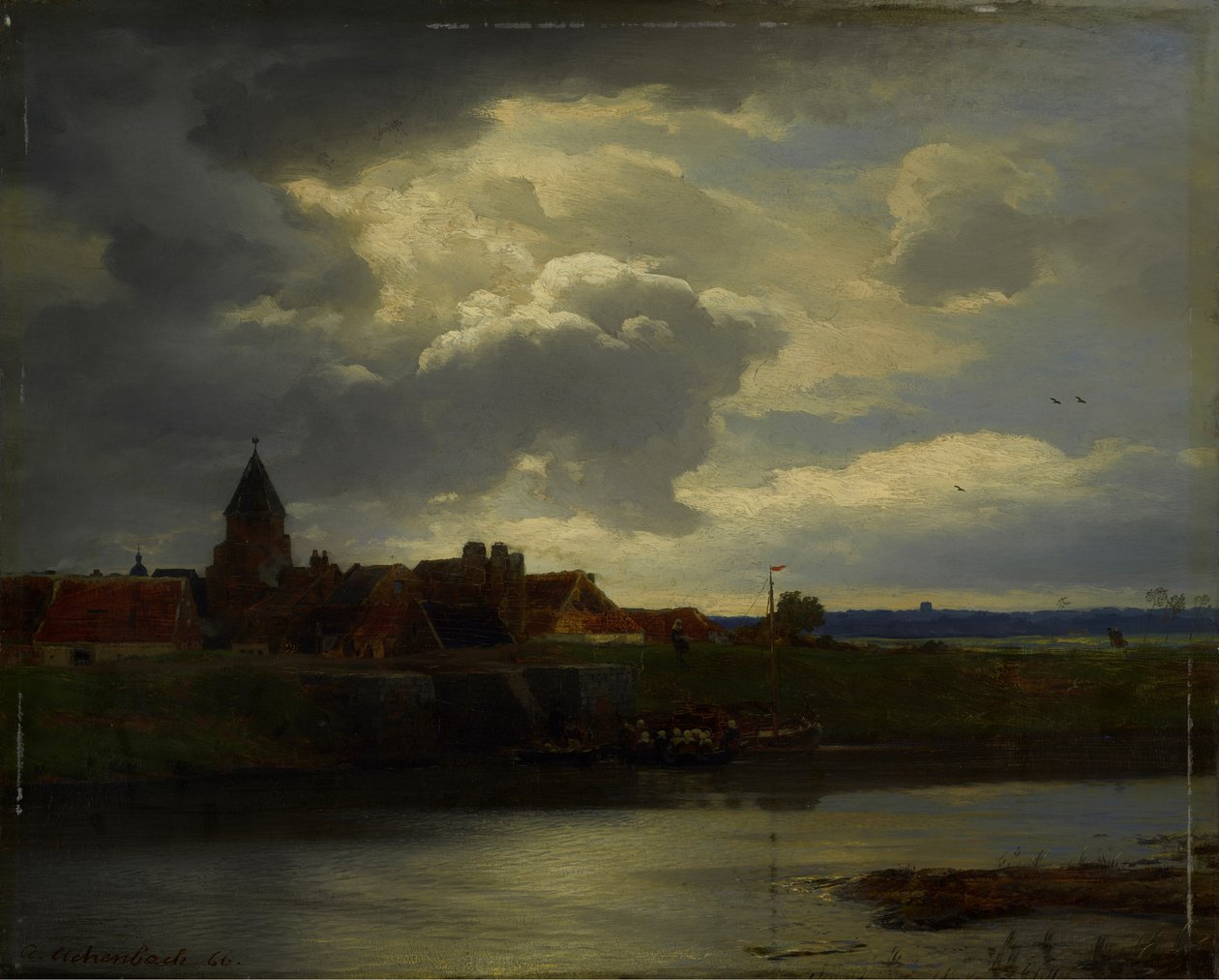 Landskab med en flod af Andreas Achenbach