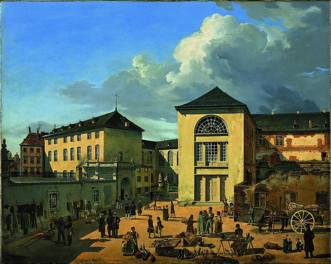 Academy Courtyard (Det gamle akademi i Düsseldorf) af Andreas Achenbach