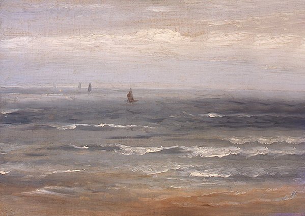 Nordsøen (olie på lærred lagt på kort) af Andreas Achenbach