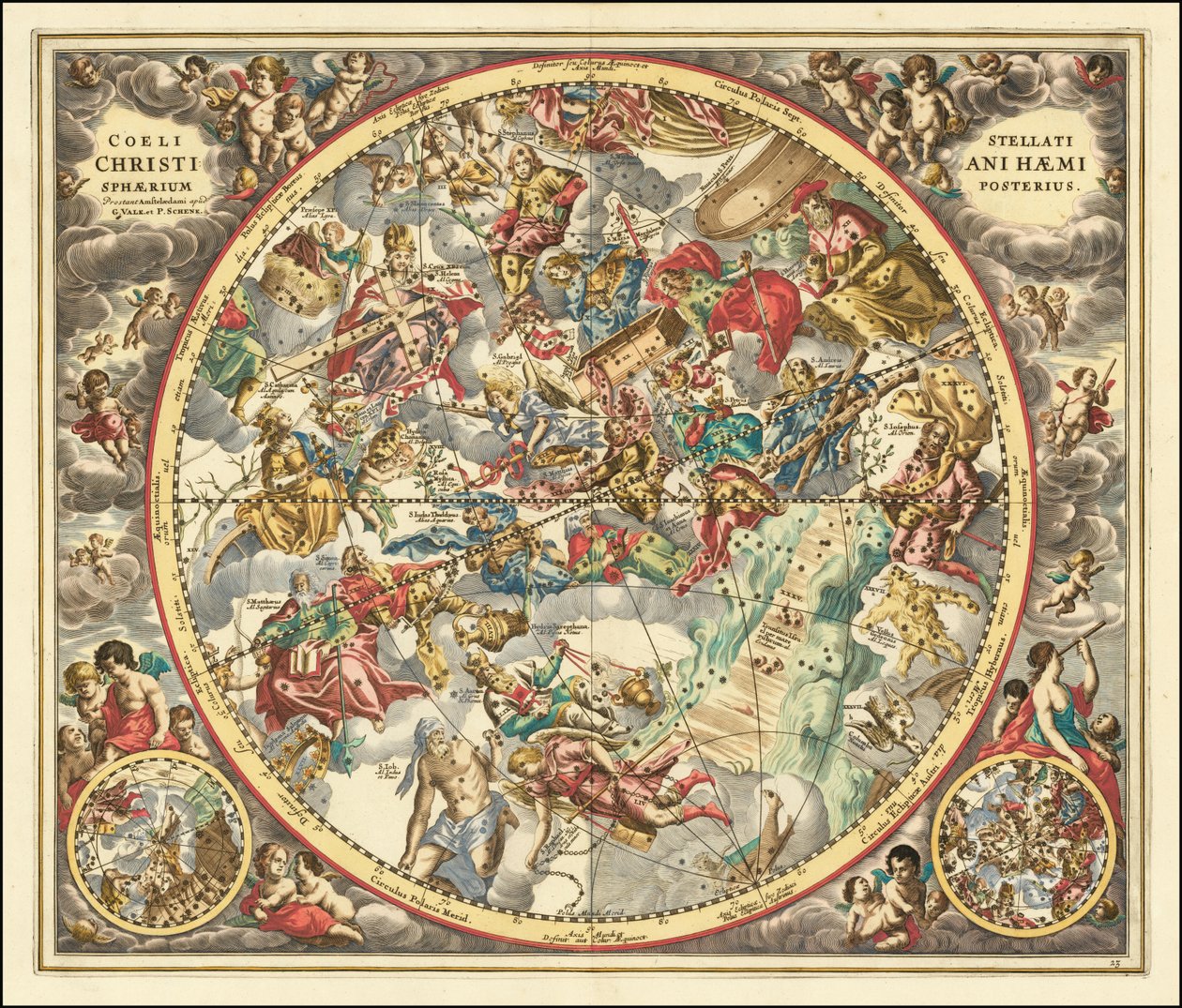 Himmelkort fra 1660, der viser konstellationerne i henhold til kristen symbolik af Andreas Cellarius