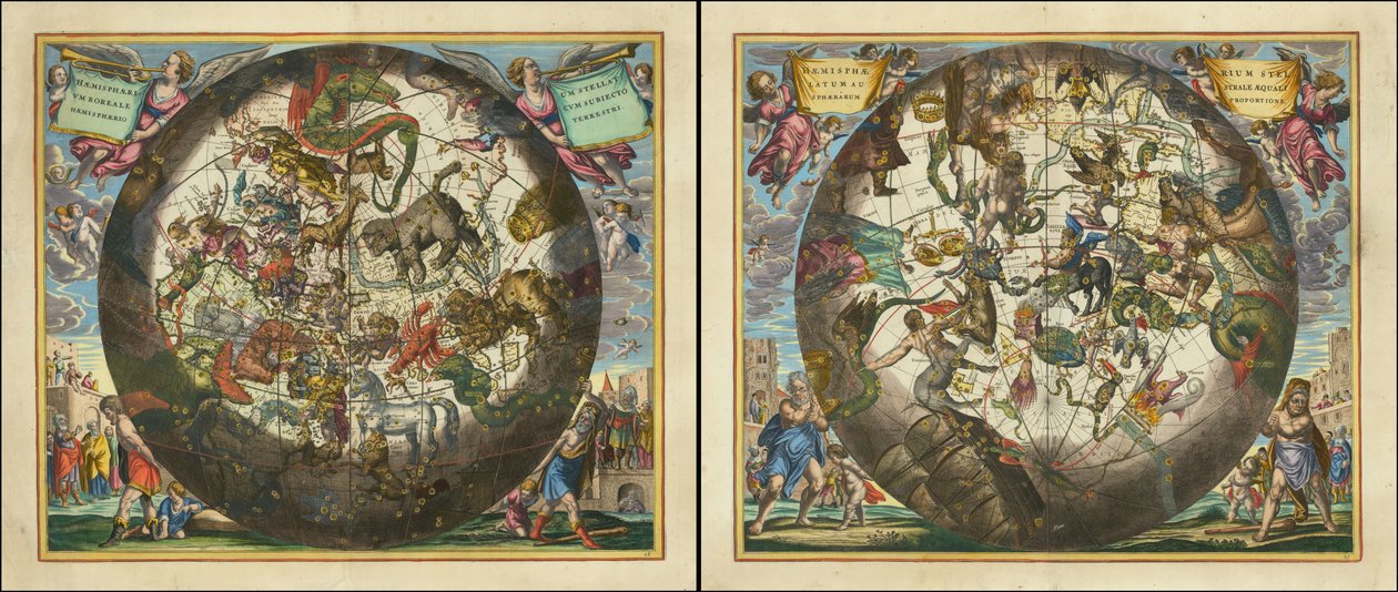 Haemisphaerium Stellatum Boreale Cum Aequali Sphaerarum Proportione - Haemisphaerium Stellatum Australe Cum Aequali Sphaerarum Proportione af Andreas Cellarius