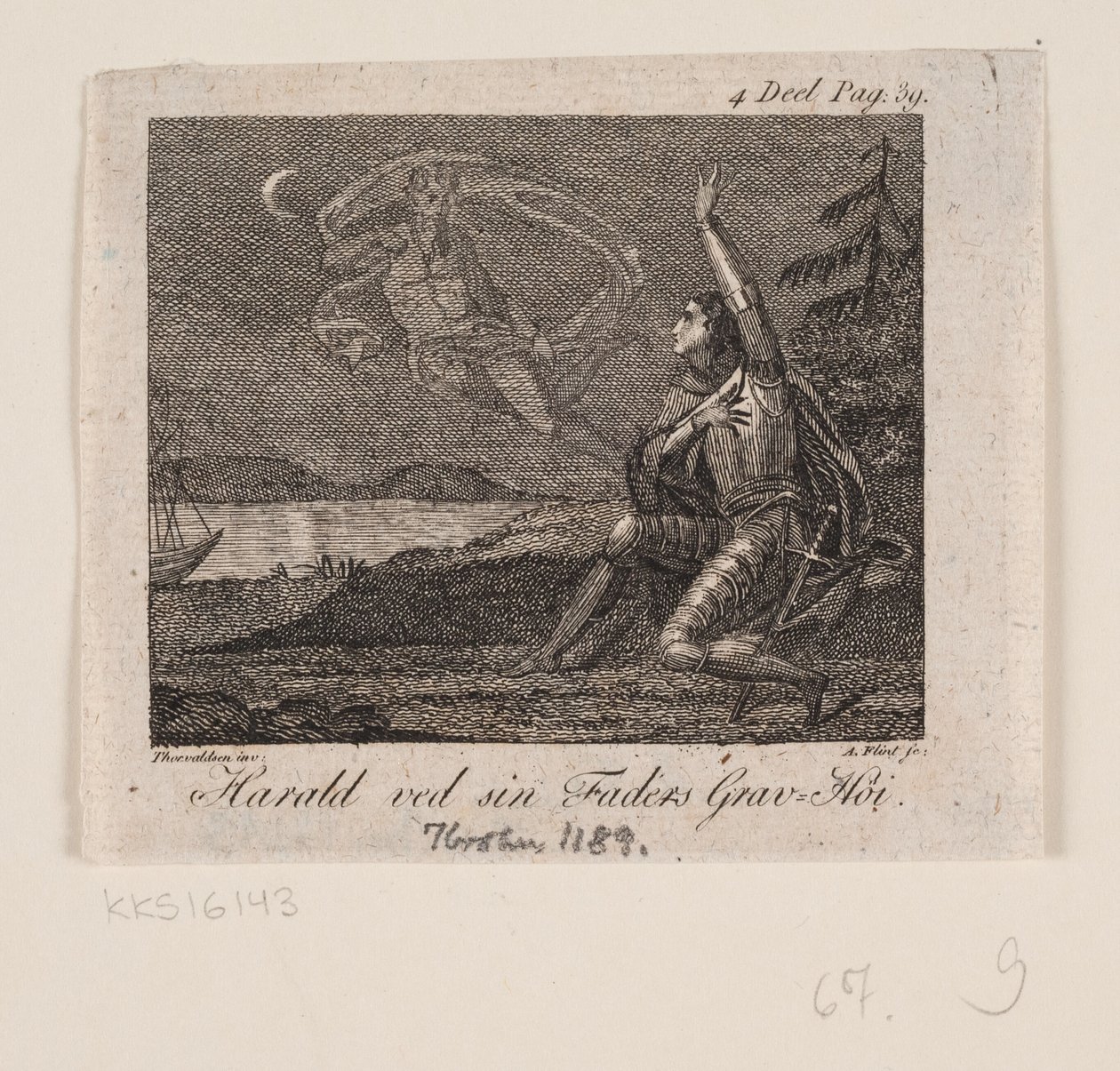 Harald ved sin faders gravhøj af Andreas Flint