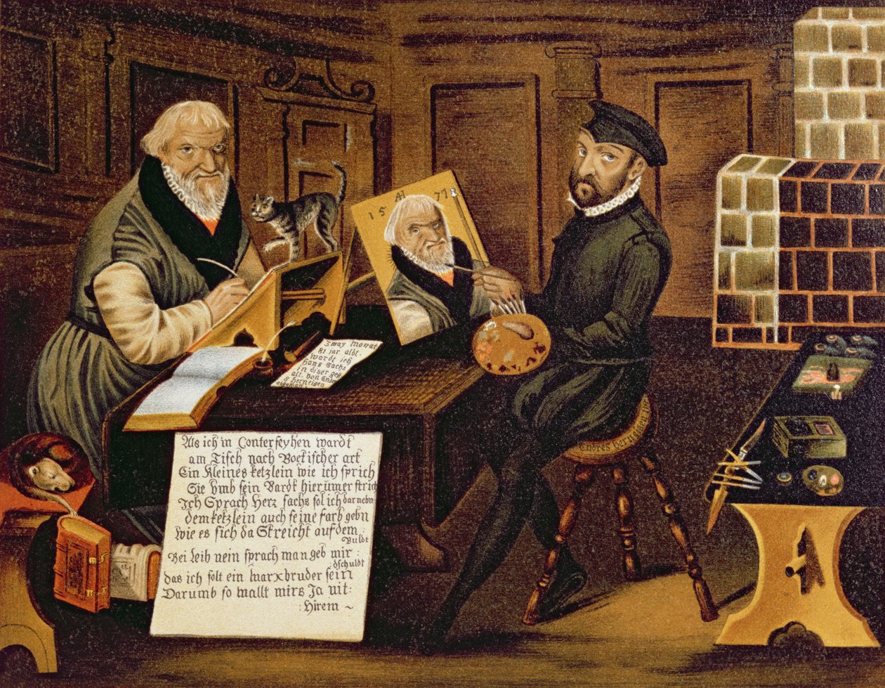 Kunstneren på arbejde maler Hans Sachs (1494-1576) af Andreas Herneyssen