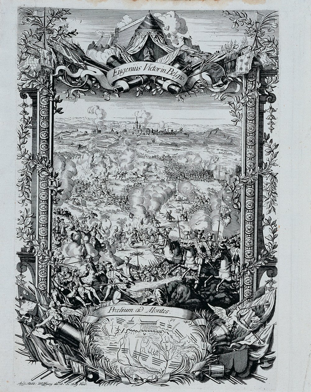 Prins Eugene Franz af Savoyens sejr i Belgien af Andreas Matthias Wolffgang