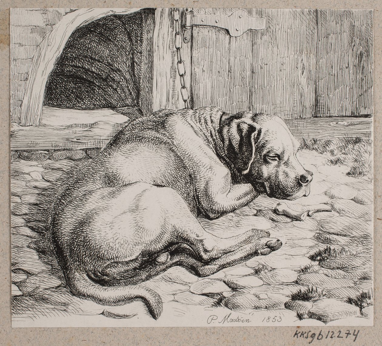 En sovende lænkehund af Andreas Peter Madsen