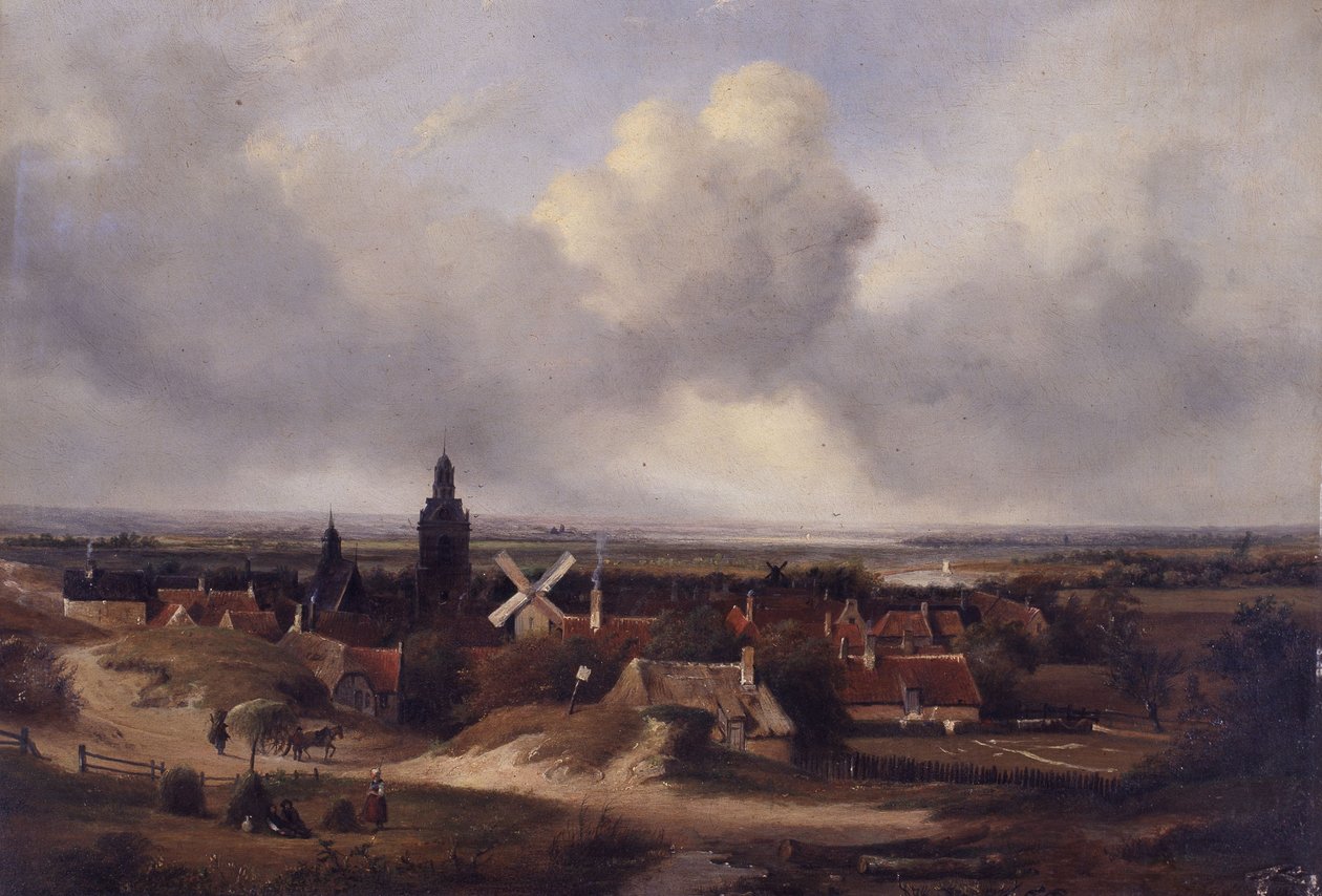 Panoramisk byudsigt af Andreas Schelfhout