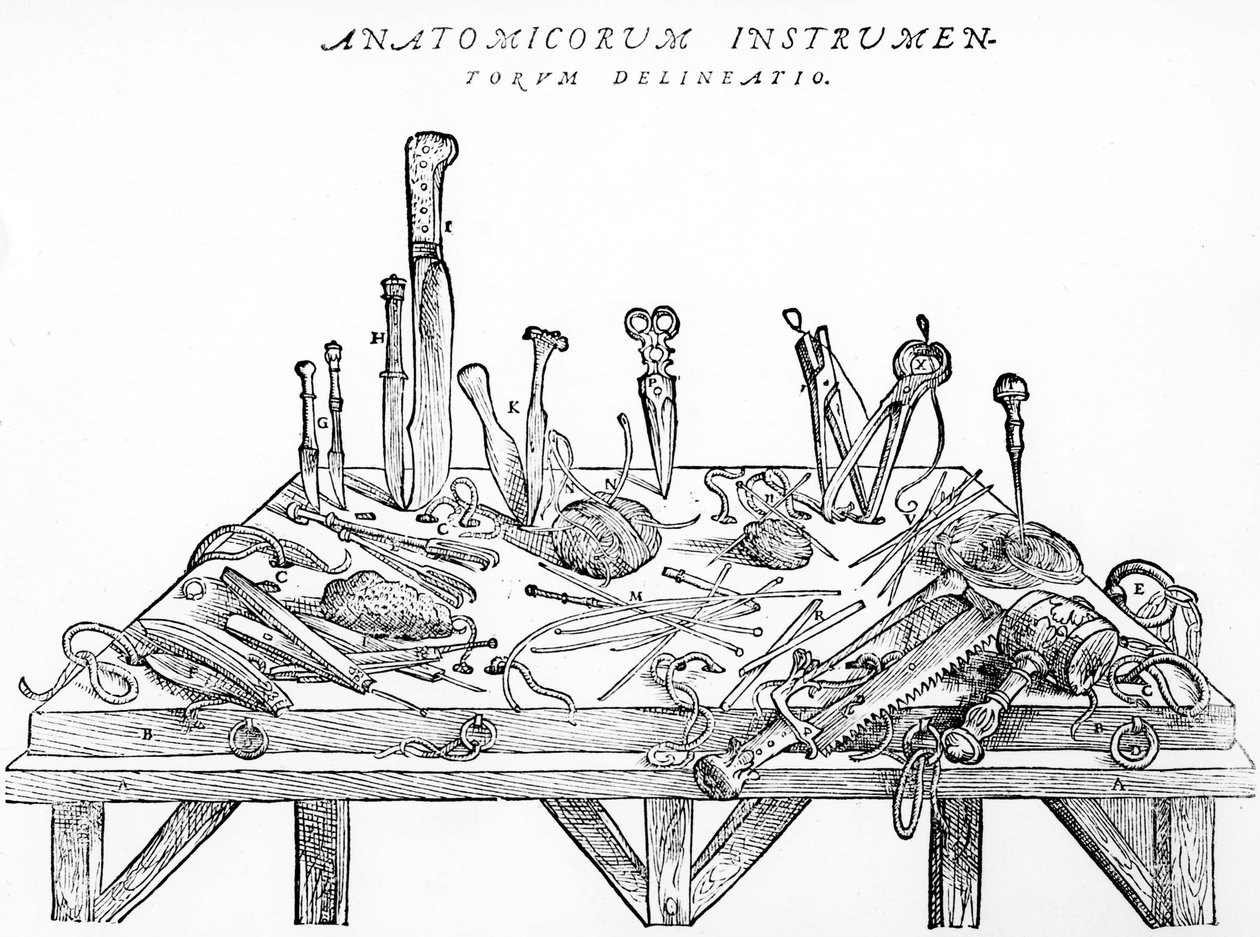 Instrumenter til dissektioner, illustration fra 
