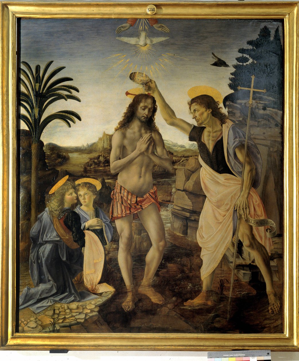 Kristi dåb c. 1475 - 1478 af Andreea and Vinci Leonardo da Verrocchio