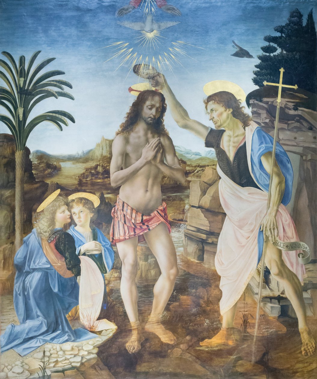 Kristi dåb af Andreea & Vinci Leonardo da (1452 1519) Verrocchio