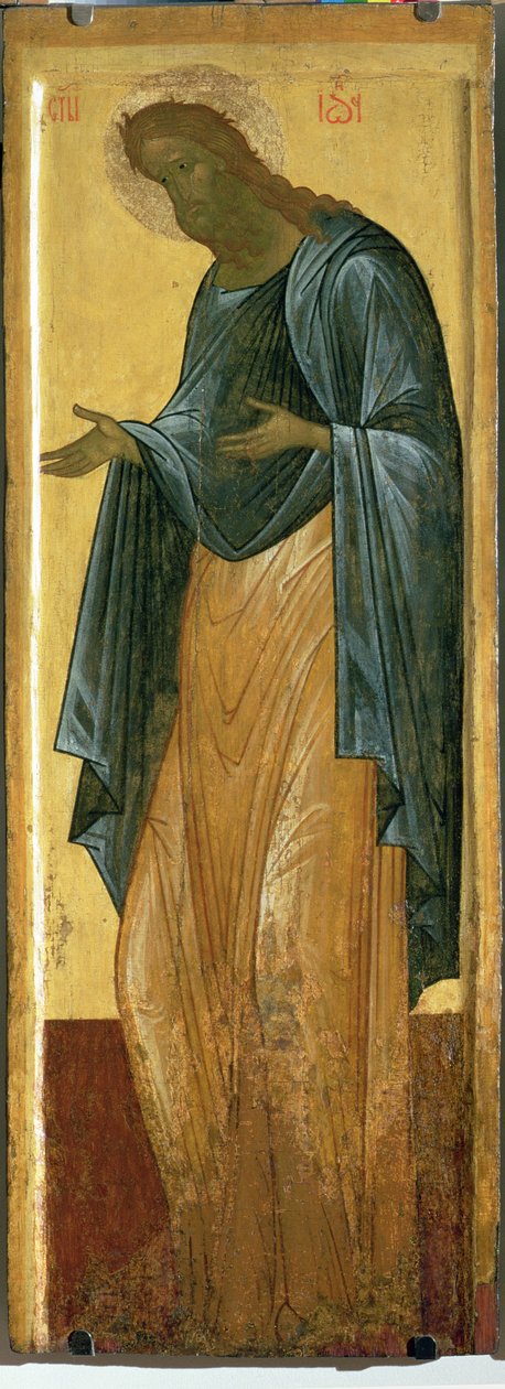 Johannes Forløberen, fra Deisis-niveauet i Dormition-katedralen i Vladimir (tempera på panel) af Andrei Rublev
