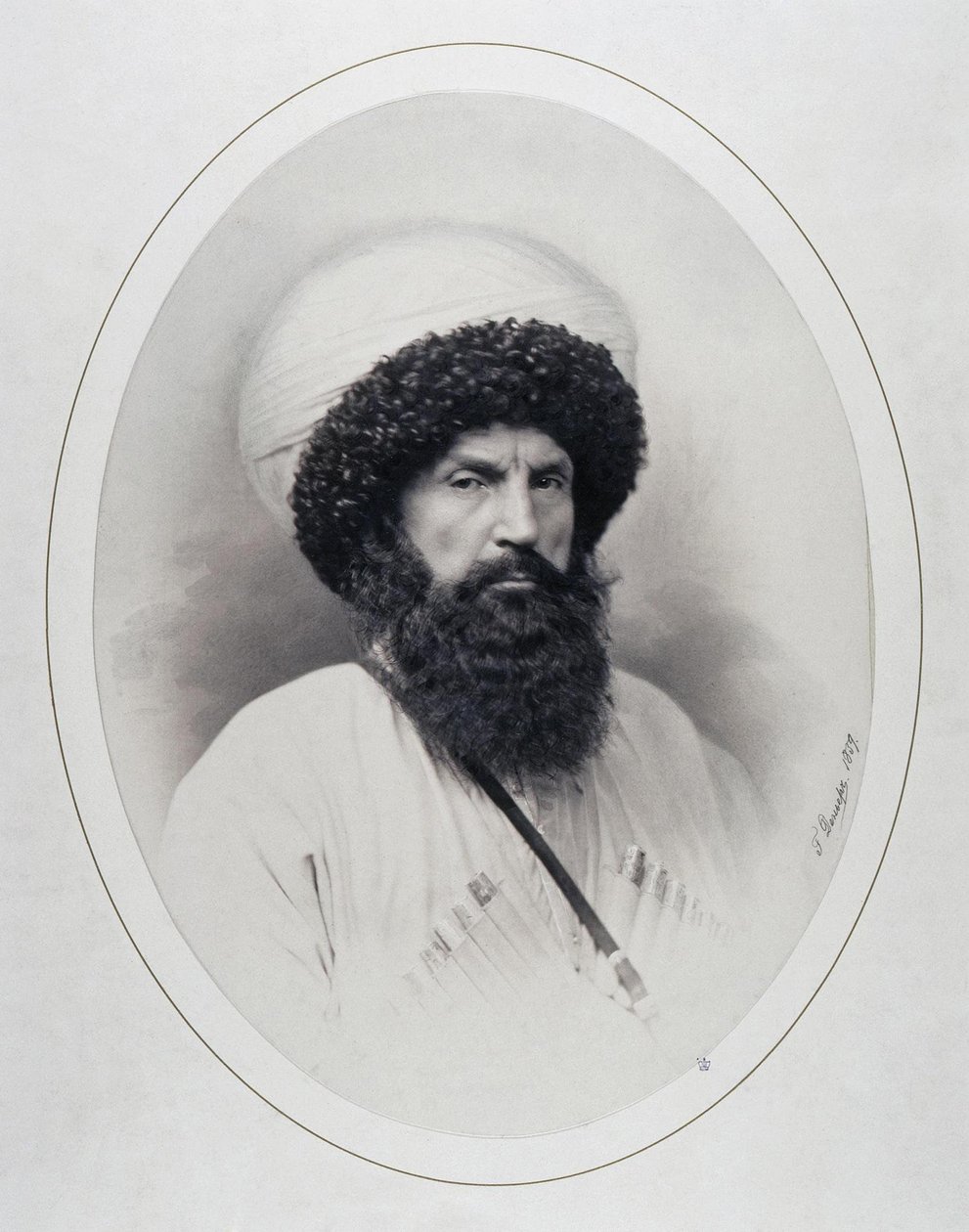 Portræt af imam Shamil 1797-1871, 1859 af Andrei Deniere