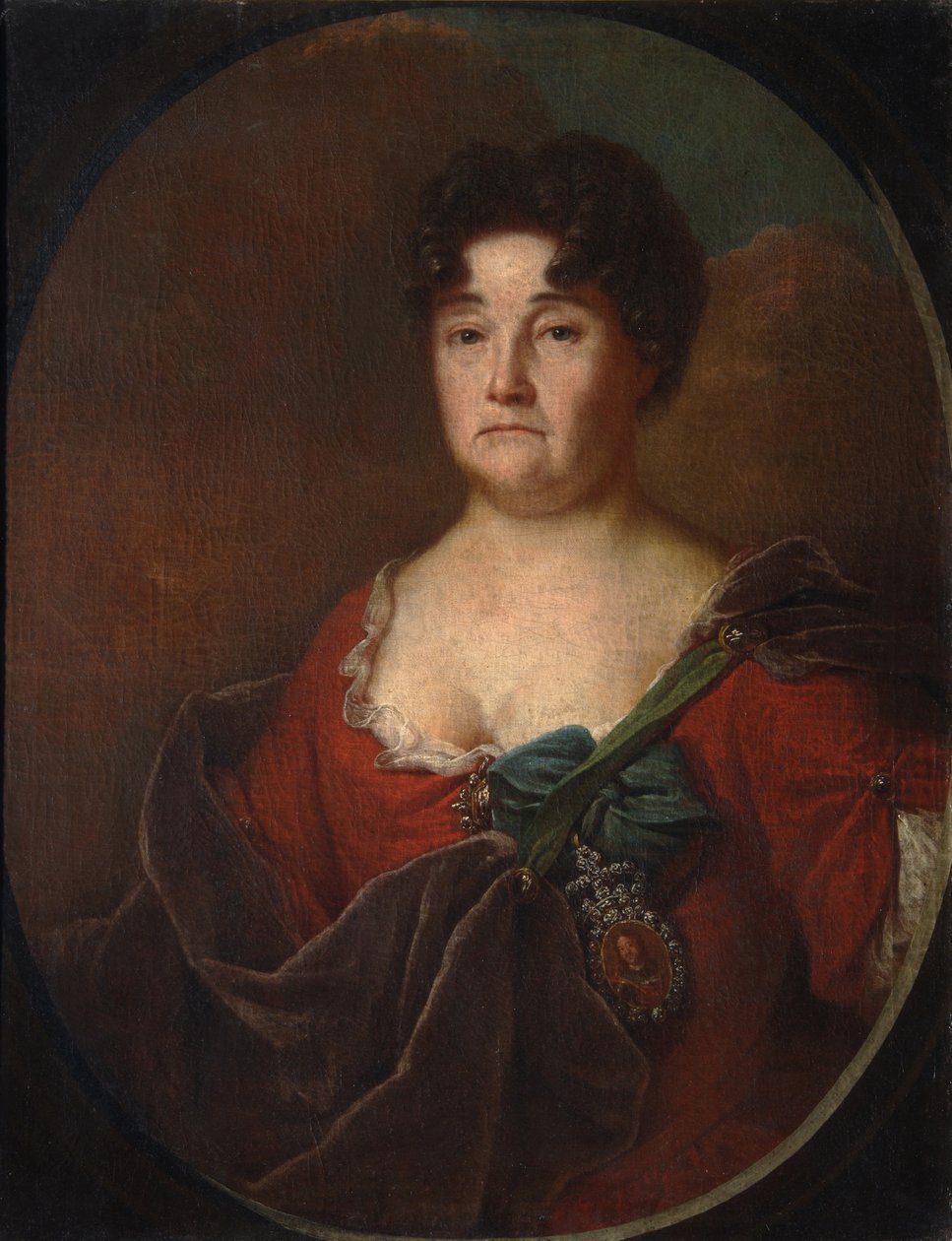 Portræt af grevinde Anastasia Petrovna Golitsyna 1665-1729, født Prozorovskaya, 1728 af Andrei Matveyevich Matveyev
