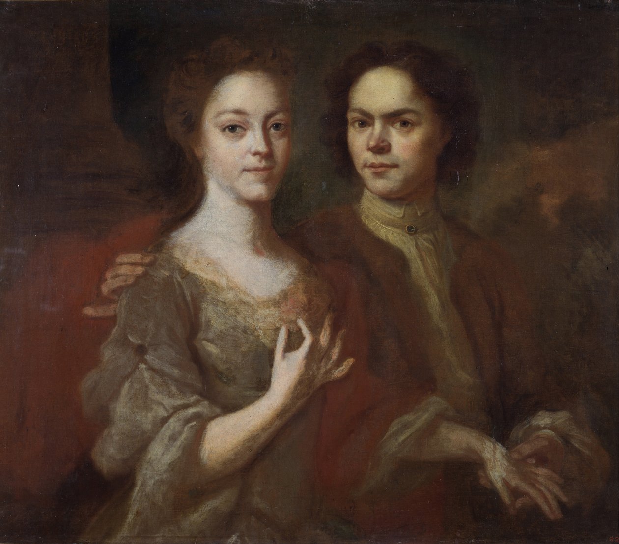 Selvportræt med konen, ca. 1729 af Andrei Matveyevich Matveyev