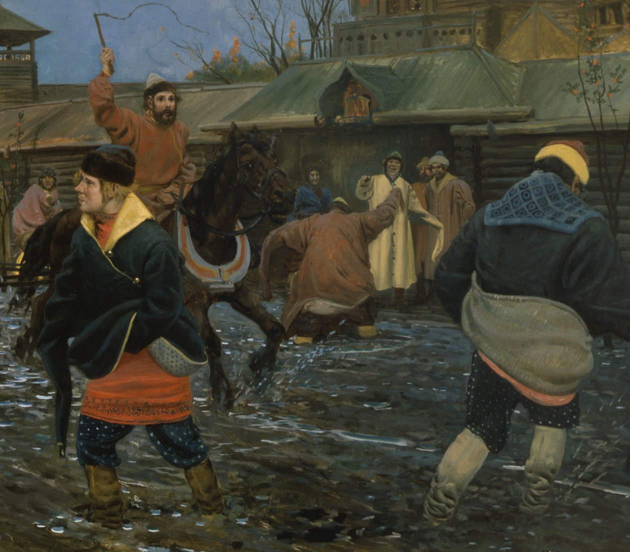 Syttende århundredes Moskva-gade på en helligdag af Andrei Petrovich Ryabushkin