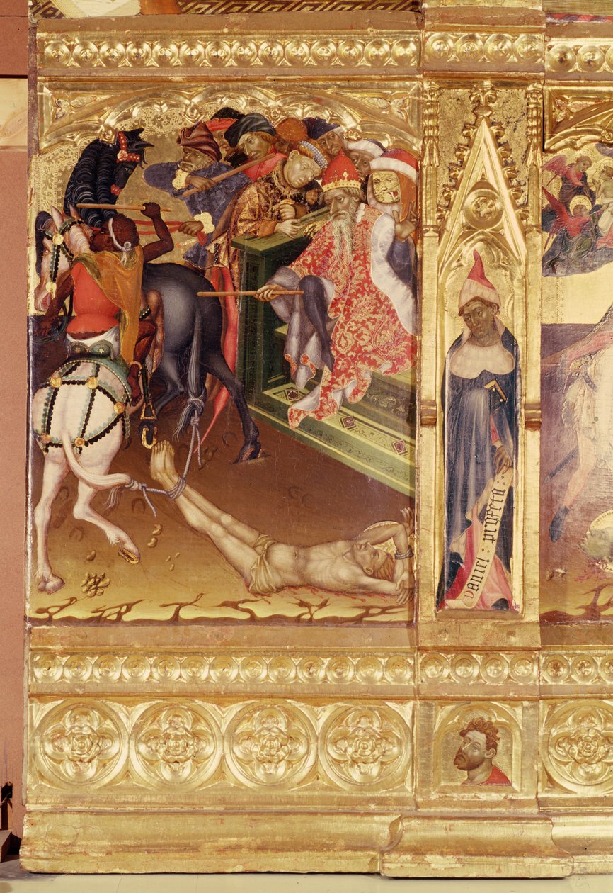 St. George altertavle, Valencia, ca. 1420 (tempera og forgyldt på fyrrepanel) af Andres Marcal de Sas