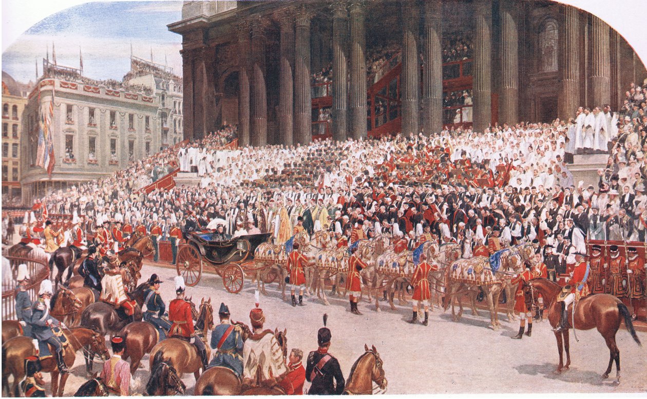 St Pauls Cathedral: Queen Victorias Diamond Jubilee 22. juni 1897, fra Cassells History of the British People udgivet af Waverley Book Company Limited, ca. 1940 af Andrew Carrick Gow