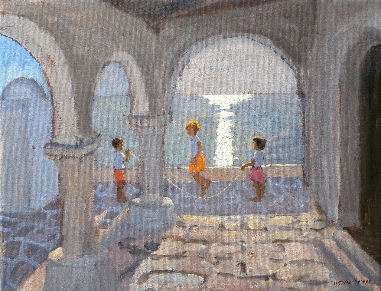 Børn, der springer over, græske øer, 2008 af Andrew Macara