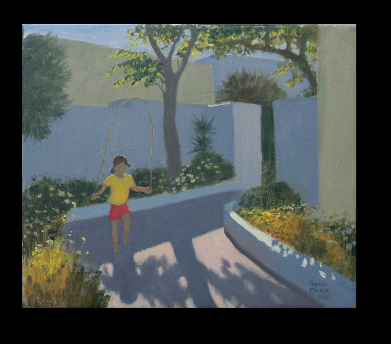 Pige, der hopper, Santorini, 2002 af Andrew Macara