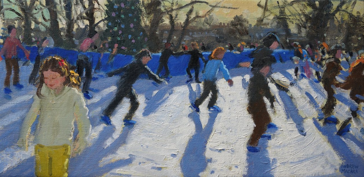 Ice skaters,Christmas Fayre, Fair;Hyde Park,London,2014, af Andrew Macara