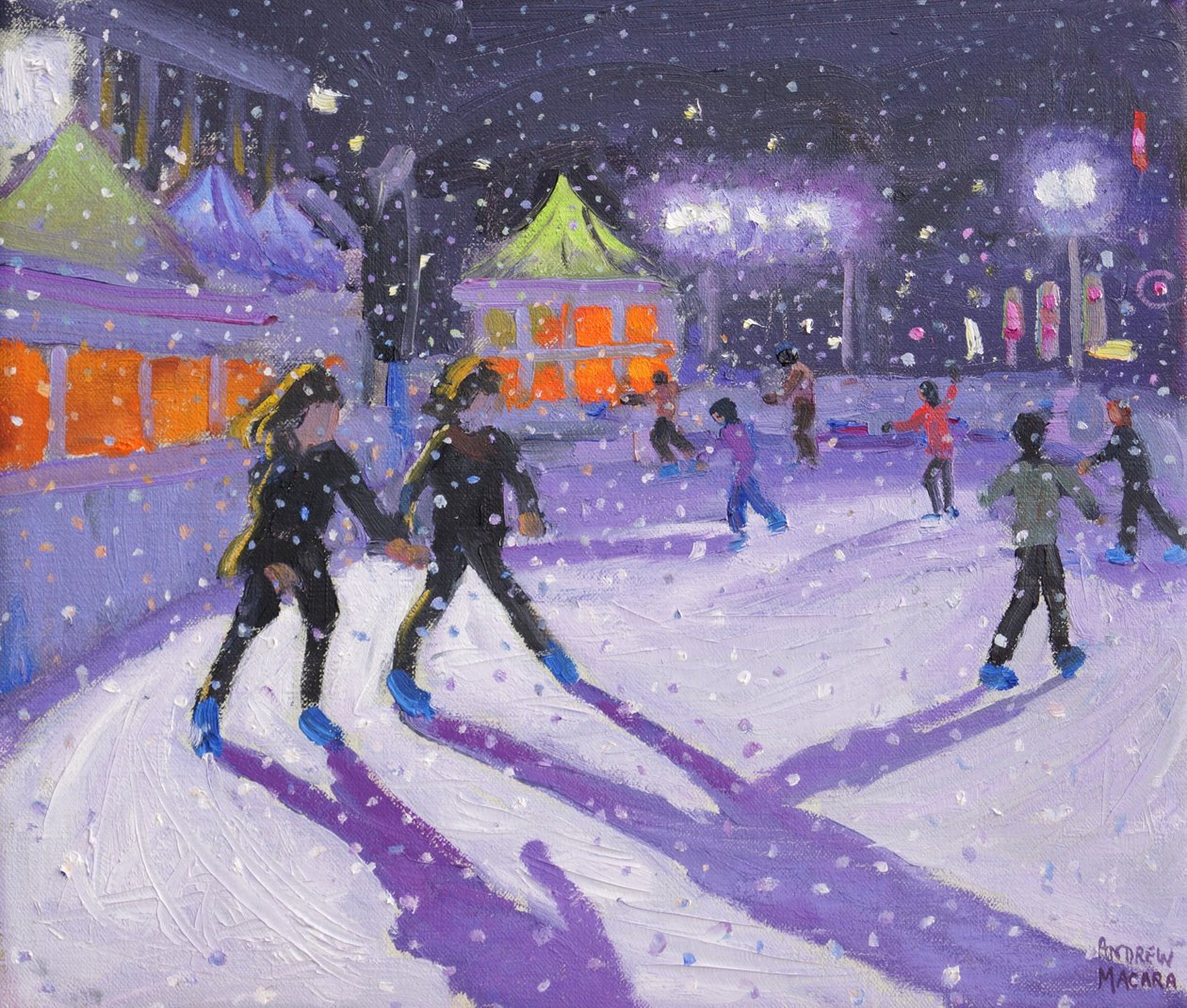Natskøjteløbere,Derby,2014 (olie) af Andrew Macara