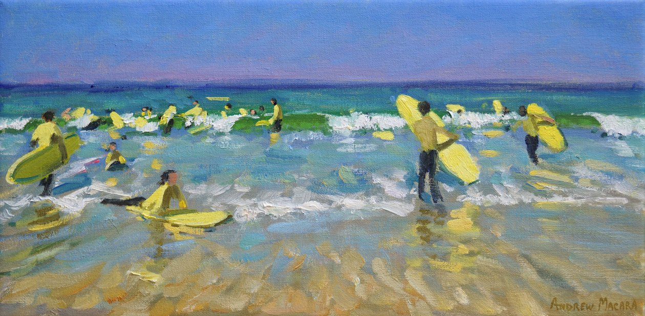Surfskole ved St. Ives af Andrew Macara