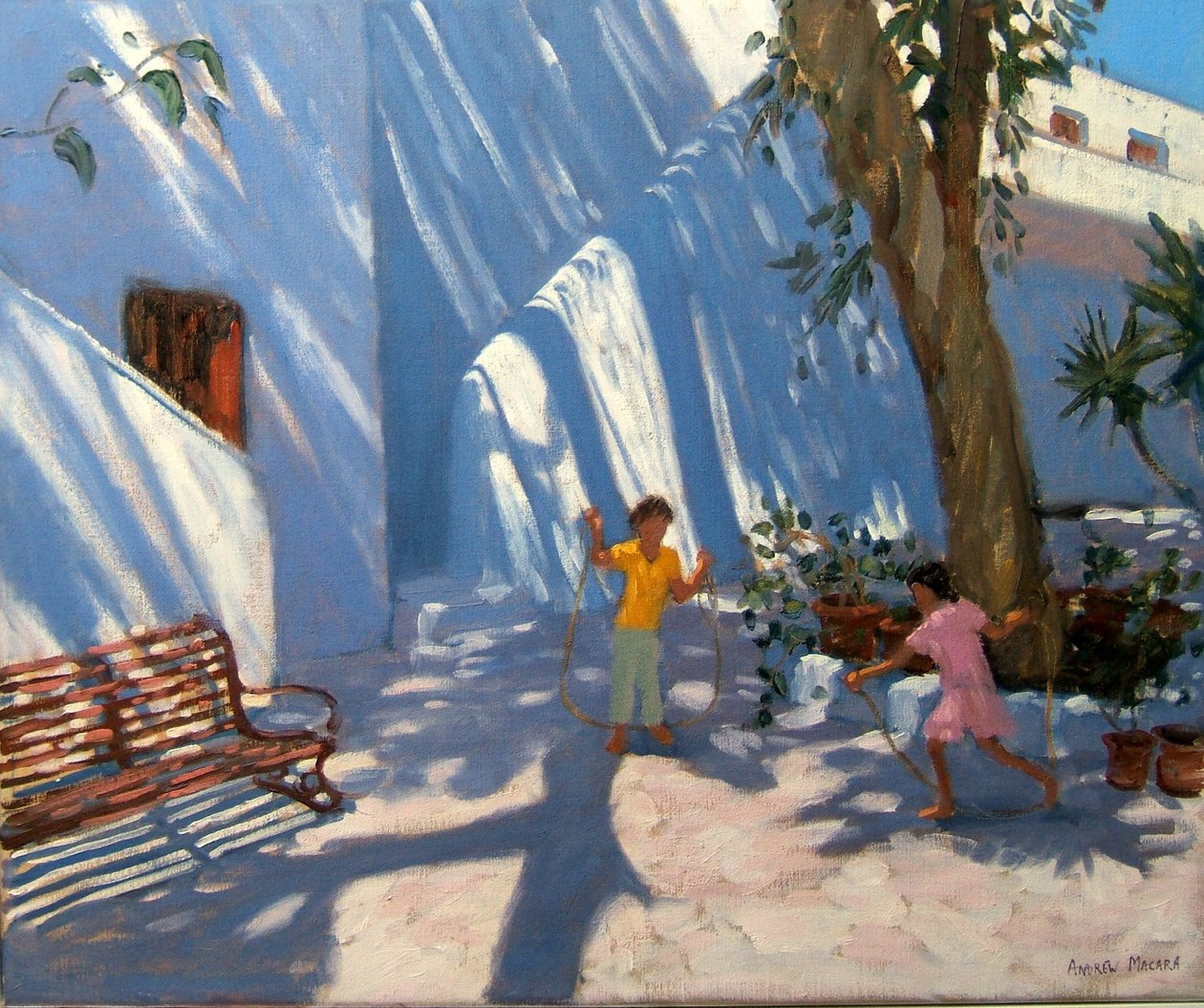 To piger springer over, Mykonos af Andrew Macara