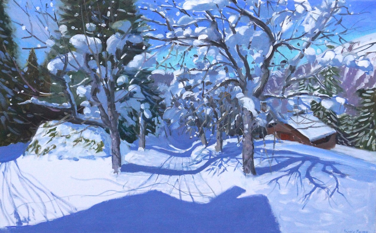 Winter Orchard, Morzine, 2015, af Andrew Macara