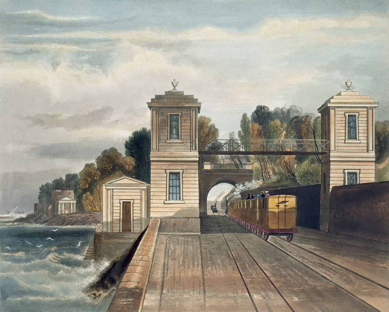 Dublin- og Kingstown-jernbanen: Granitpavilloner og tunnelindgang ved Lord Cloncurry