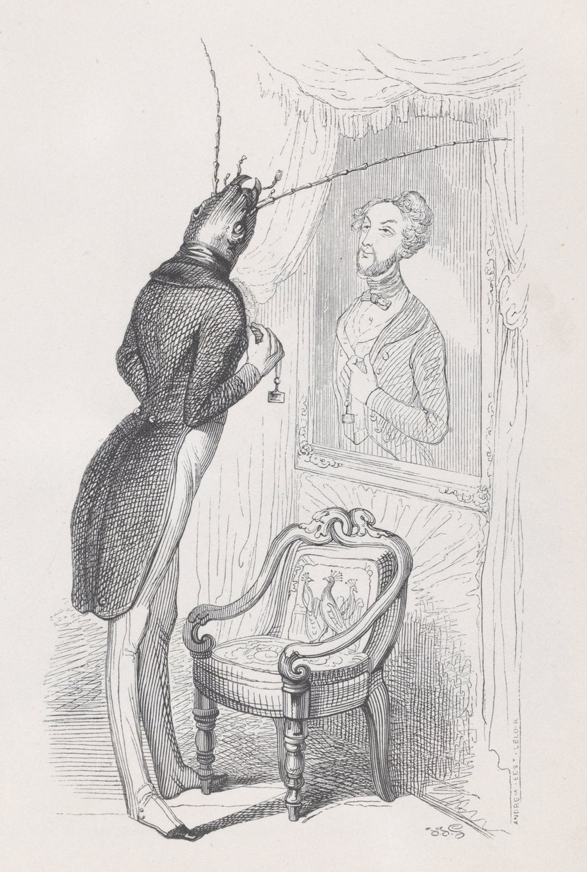 En meget velstillet insekt og smuk danser fra Scener fra det private og offentlige..., ca. 1837-47. af Andrew Best Leloir