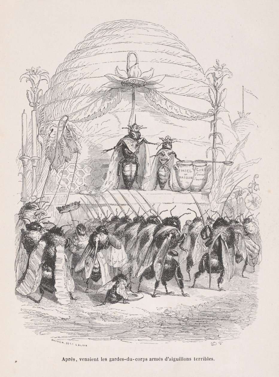 Efter, ind kom liget af vagter bevæbnet med frygtelige stik fra Scener fra P..., ca. 1837-47. af Andrew Best Leloir