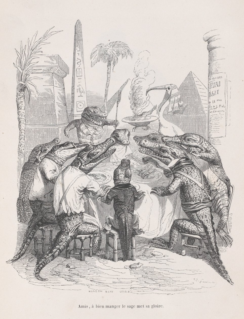Venner, den kloge placerer sin ære i at spise godt fra Scener fra Privaten ..., ca. 1837-47. af Andrew Best Leloir