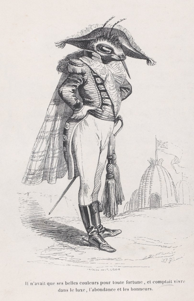 Han havde kun sine smukke farver... fra Scener fra det private og offentlige liv i..., ca. 1837-47. af Andrew Best Leloir