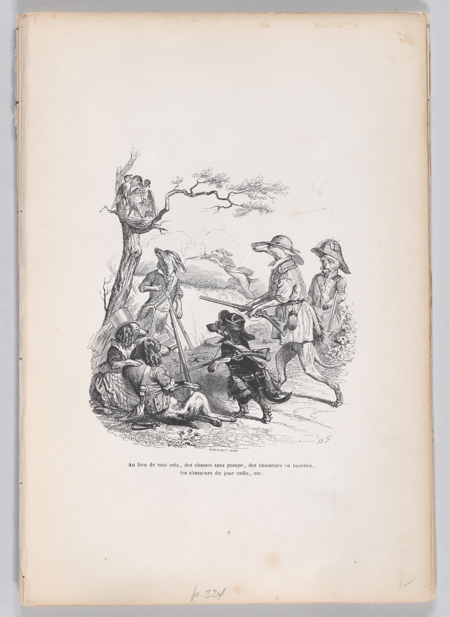 I stedet for alt dette... fra Scener fra Dyrenes Private og Offentlige Liv, ca..., ca. 1837-47. af Andrew Best Leloir