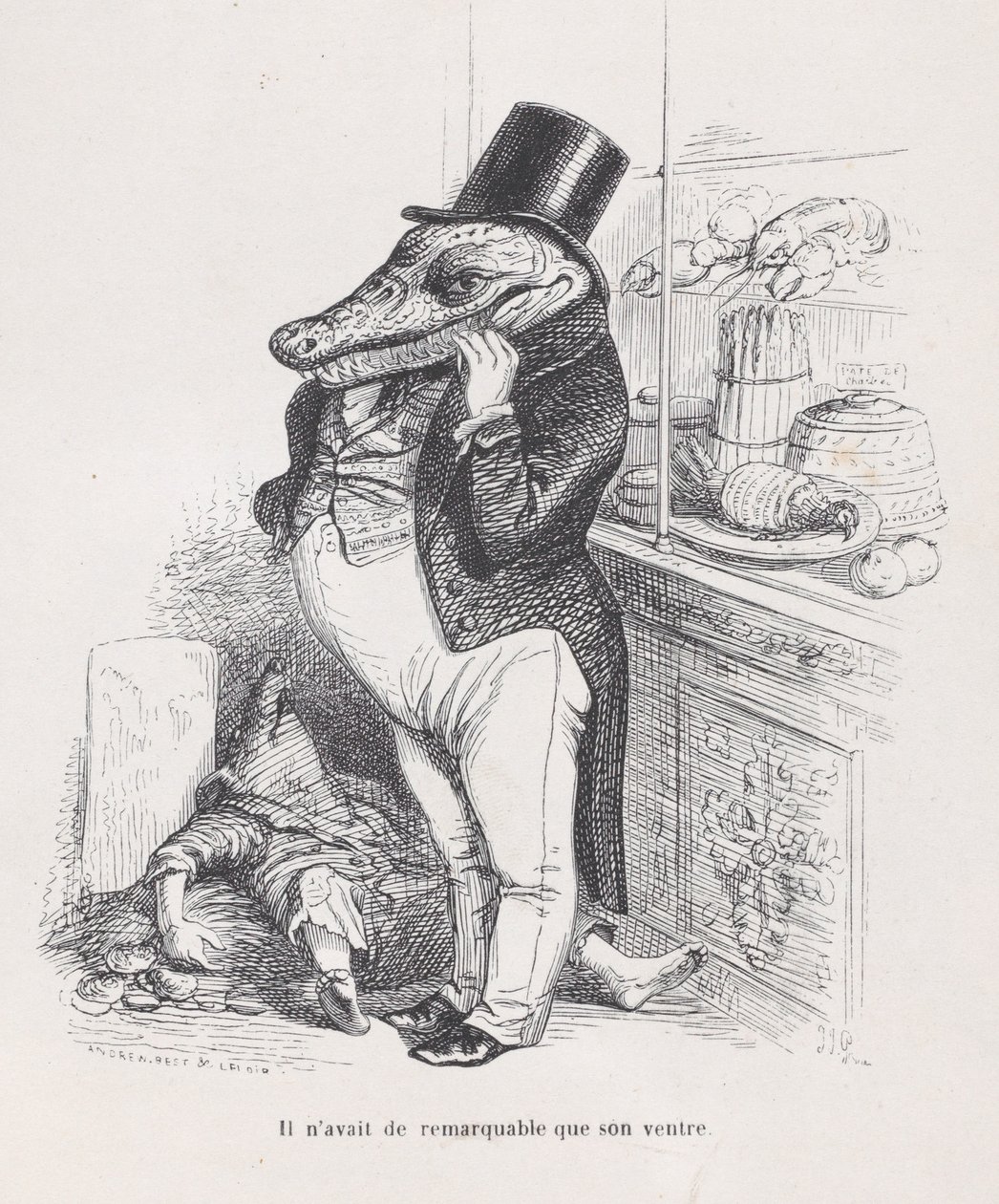 Kun hans mave var bemærkelsesværdig fra Scener fra Animas private og offentlige liv..., ca. 1837-47. af Andrew Best Leloir
