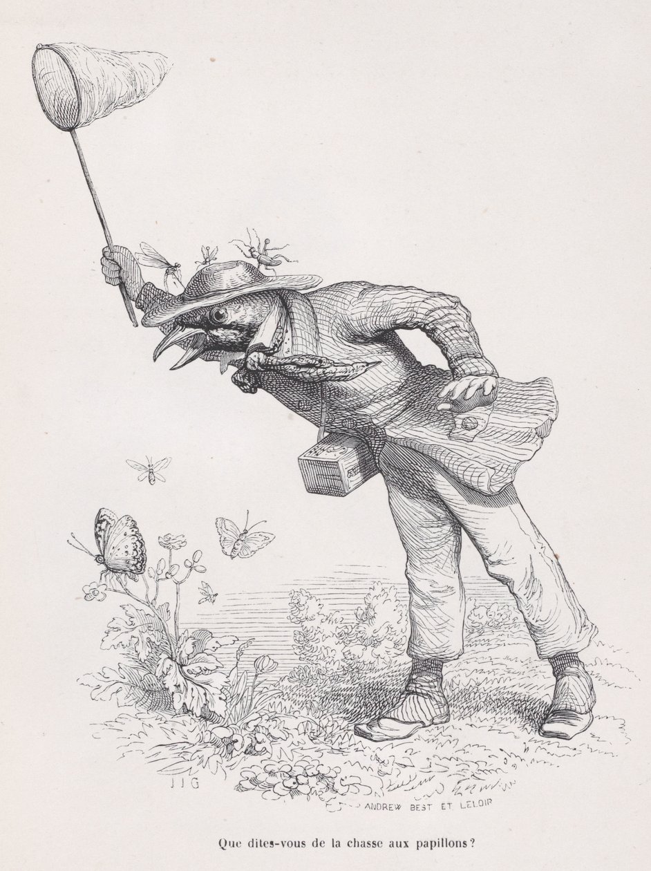 Hvad siger du til sommerfuglejagten fra Scener fra det private og offentlige L..., ca. 1837-47. af Andrew Best Leloir