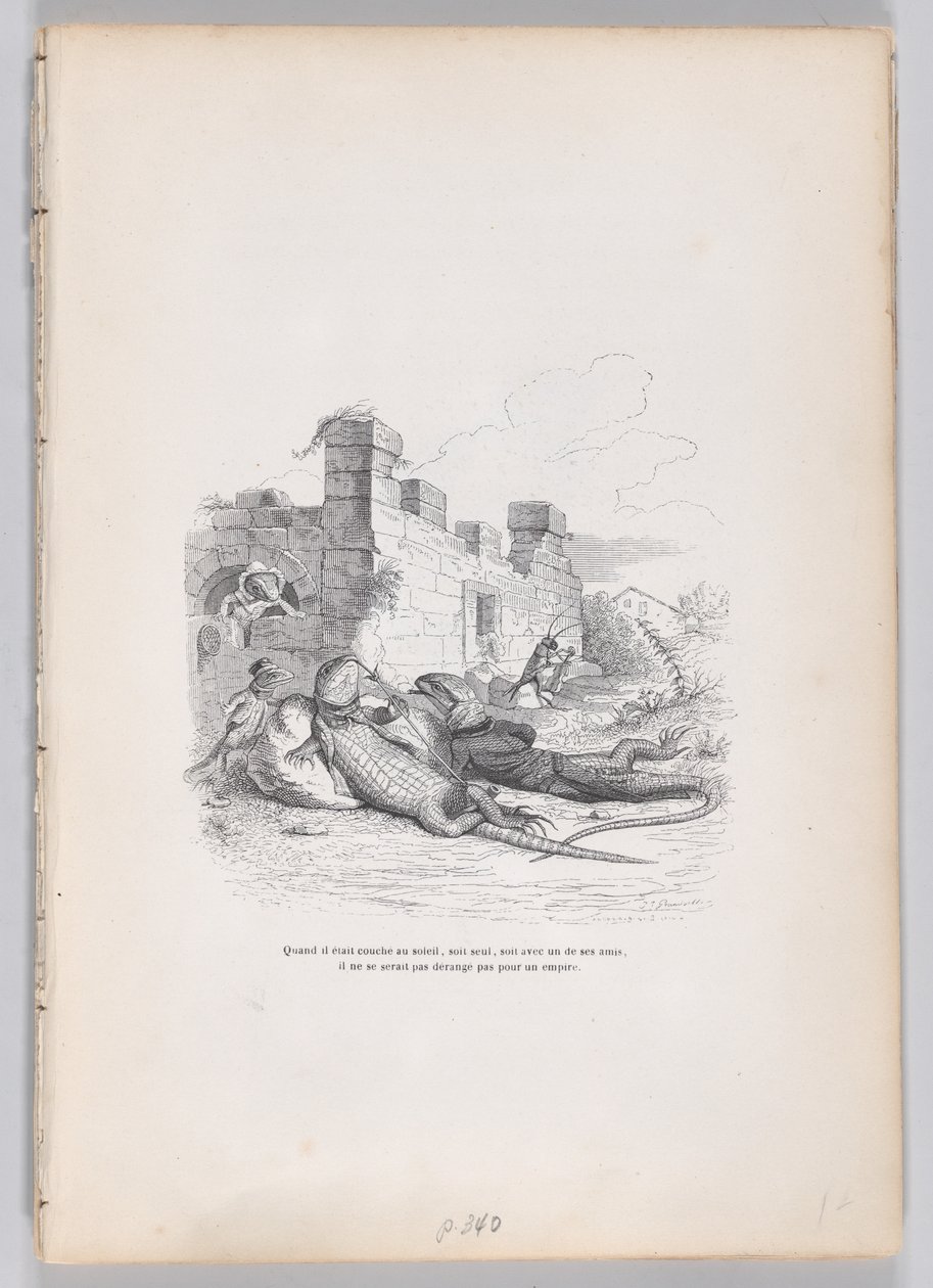 Da han sov i solen... fra Scener fra det private og offentlige liv i ..., ca. 1837-47. af Andrew Best Leloir