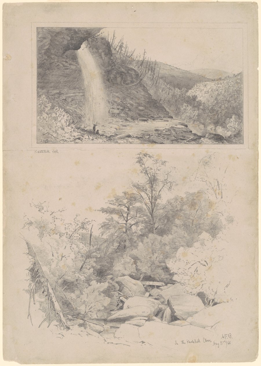 Kaatskill Fall; og In the Kaatskill Clove af Andrew Fisher Bunner