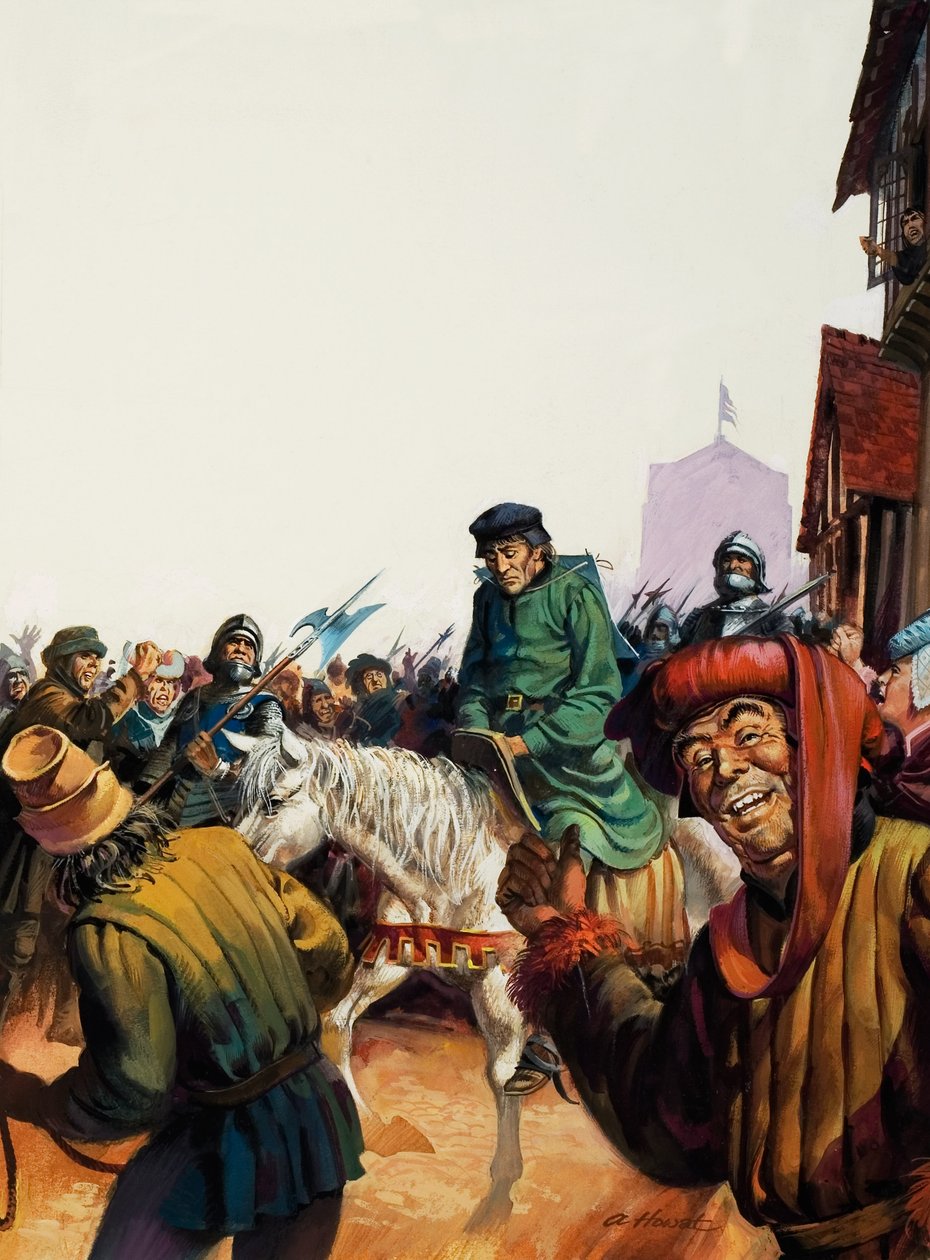 Kong Henrik VI på vej til Tower (gouache på papir) af Andrew Howat