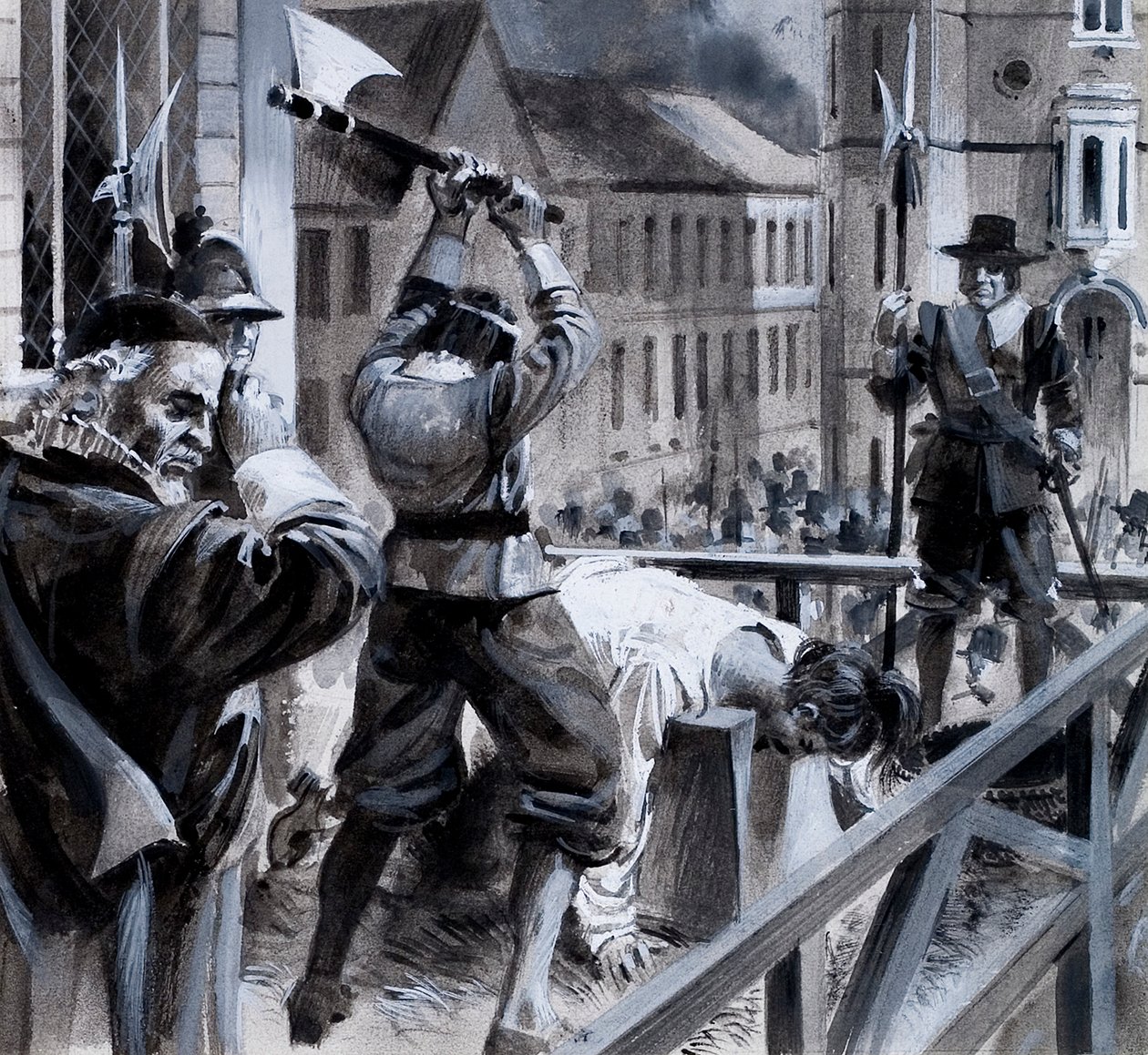 Henrettelsen af kong Charles I i Whitehall, 30. januar 1649 af Andrew Howat