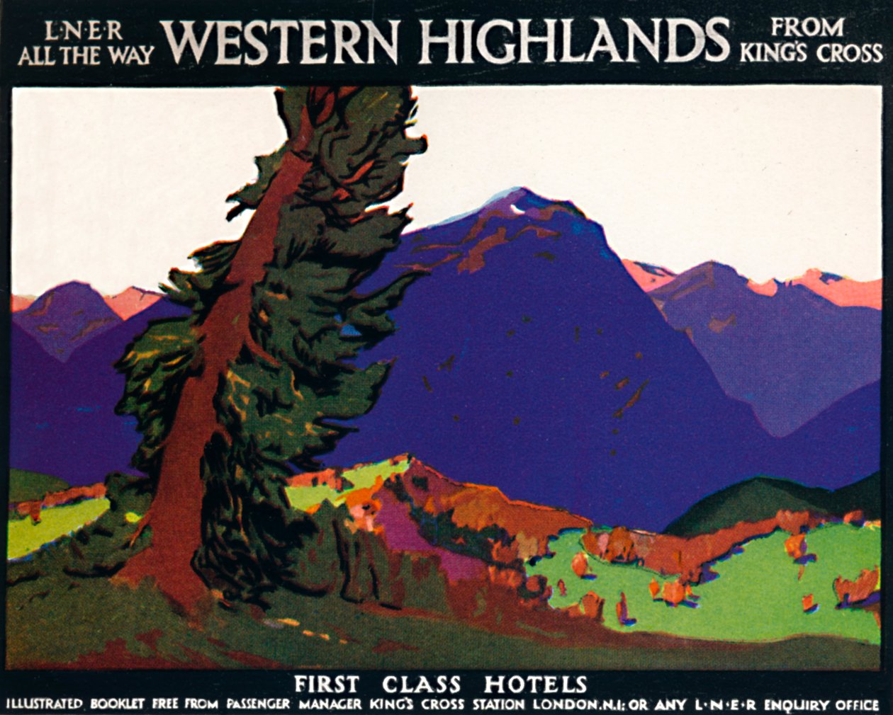 Western Highlands - First Class Hotels - Britisk plakat, c1926 af Andrew Johnson