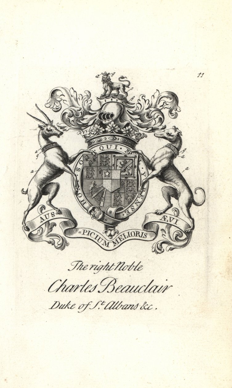 Våbenskjold og våbenskjold af den højre adelige Charles Beauclerk af Andrew Johnston