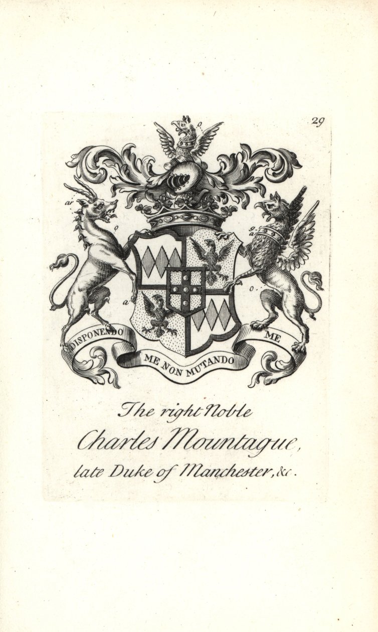 Våbenskjold og våbenskjold af den højre adelige Charles Edward Montagu af Andrew Johnston